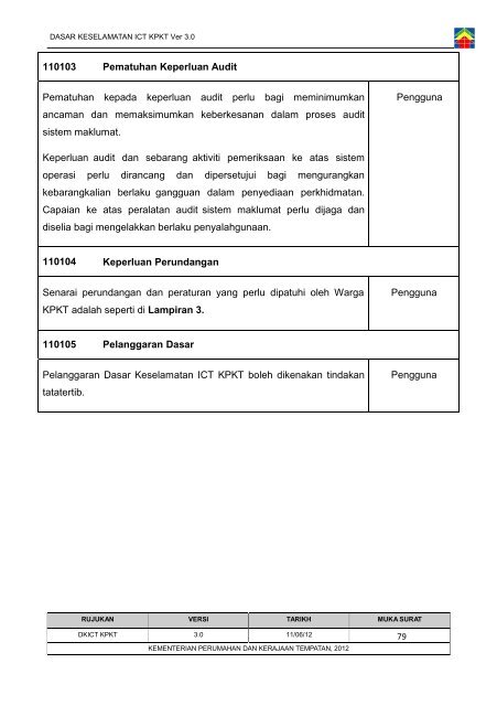 Dasar Keselamatan ICT Kementerian Perumahan dan Kerajaan ...