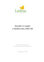 Dejavnosti in doseÅ¾ki v Å¡olskem letu 2005/06 - ledina