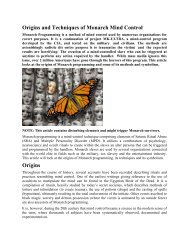 Origins And Techniques Of Monarch Mind Control Origins