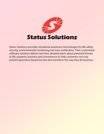 Status Solutions provides situational awareness ... - Jenne Inc.