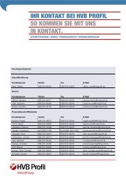 IHR KONTAKT BEI HVB PROFIL SO KOMMEN ... - HVB Profil GmbH