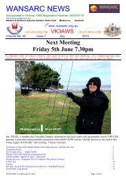 July - Western & Northern Suburbs Amateur Radio Club