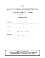 NSTX Structural Design Criteria - PPPL EVMS Page