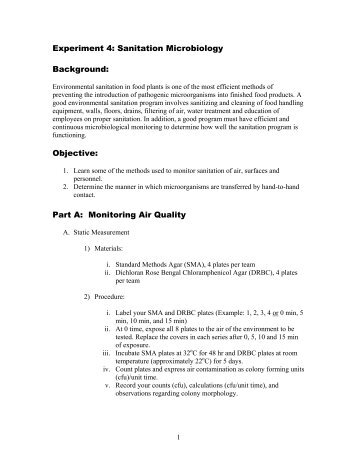 Experiment 4: Sanitation Microbiology - DB Server Test Page