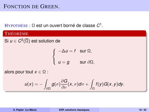 Ãquations aux dÃ©rivÃ©es partielles, solutions classiques. DiffÃ©rences ...