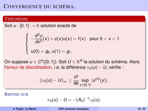 Ãquations aux dÃ©rivÃ©es partielles, solutions classiques. DiffÃ©rences ...