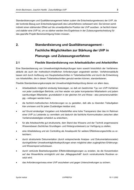 Ist eine zukunftsfähige UVP möglich? - UVP-Modernisierung