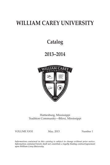 Undergrad Catalog 05-06 Red - William Carey University