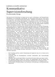 Kommunikative Supervisionsforschung - Prof. Dr. Kornelia Rappe ...