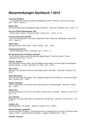 Neuerwerbungen Sachbuch 1-2012