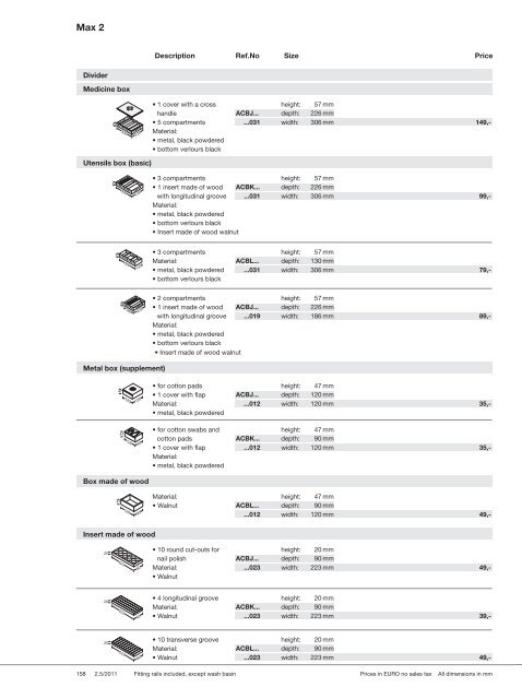 EURO Pricelist 2011-12 - DOMOSS VO Shop