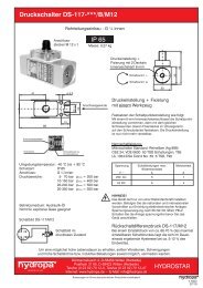 Druckschalter DS-117-***/B/M12 IP 65 - Hydropa GmbH & Cie. KG