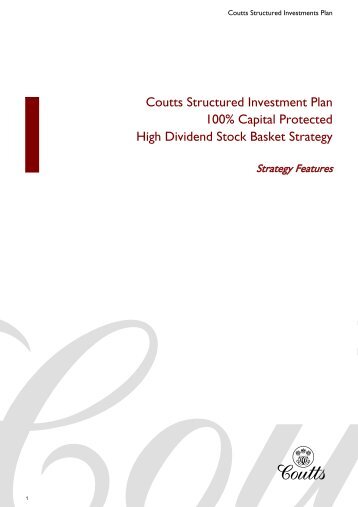 View the 100% Capital Protected High Dividend Basket ... - Coutts
