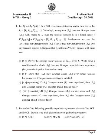 Econometrics II Problem Set 4 44709 â Group 2 Deadline Apr. 24 ...