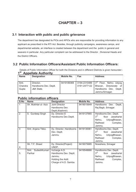 handloom department - State Information Commission