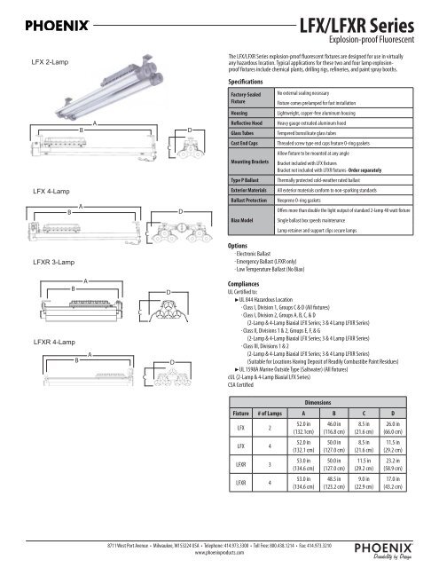 Specification Sheet - Phoenix Products