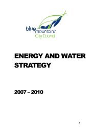 Energy and Water Strategy 2007-2010 - Sustainable Blue Mountains