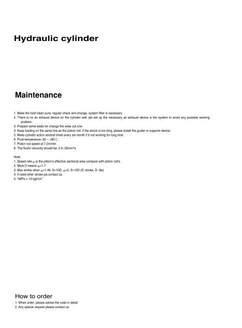 HUATONG Catalogue Part2: Actuator Components pneumatic hydraulic ENGLISH