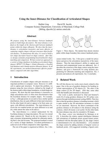 Using the Inner-Distance for Classification of Articulated Shapes ...