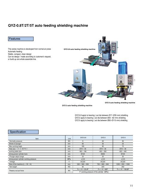 HUATONG Catalogue Part4: Pneumatic Presses_Grinding Machines ENGLISH