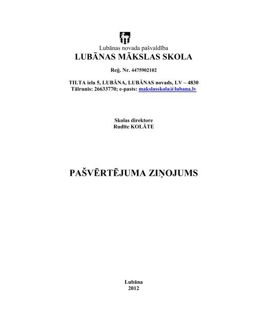 pašvērtējuma ziņojums - Lubānas novads