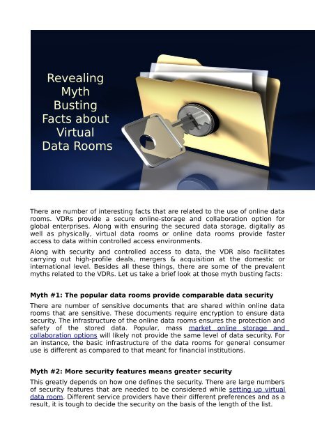 Revealing Myth Busting Facts about Virtual Data Rooms