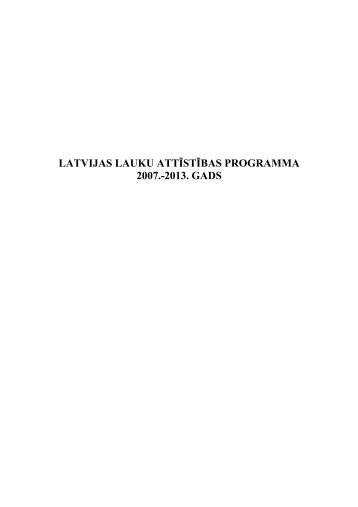 latvijas lauku attÄ«stÄ«bas programma 2007.-2013. gads - Agropols
