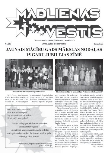 "Madlienas VÄstis", septembris - Ogres novads