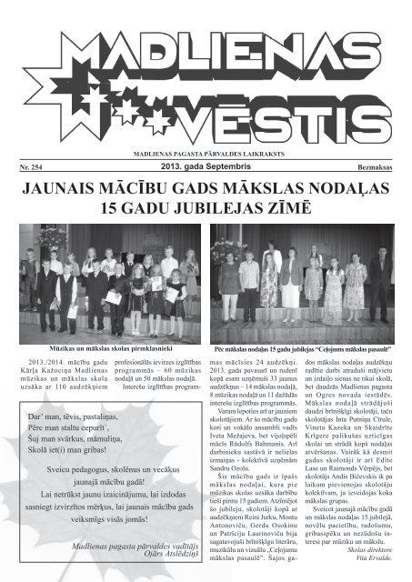 "Madlienas VÄstis", septembris - Ogres novads