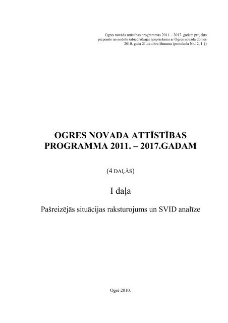 ogres novada attÄ«stÄ«bas programma 2011. â 2017 ... - Ogres novads