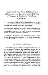 Luther on the Two Kinds of Righteousness; Reflections on His Two ...