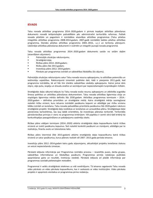 talsu novada attīstības programma 2014.-2020.gadam - Grupa93