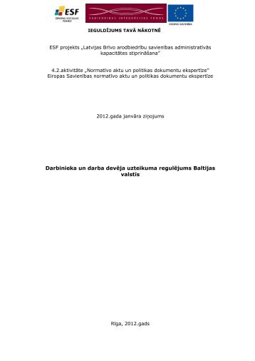 Darbinieka un darba devÄja uzteikuma regulÄjums Baltijas valstÄ«s
