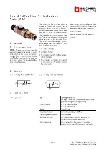 2- and 3-Way Flow Control Valves - Bucher Hydraulics GmbH