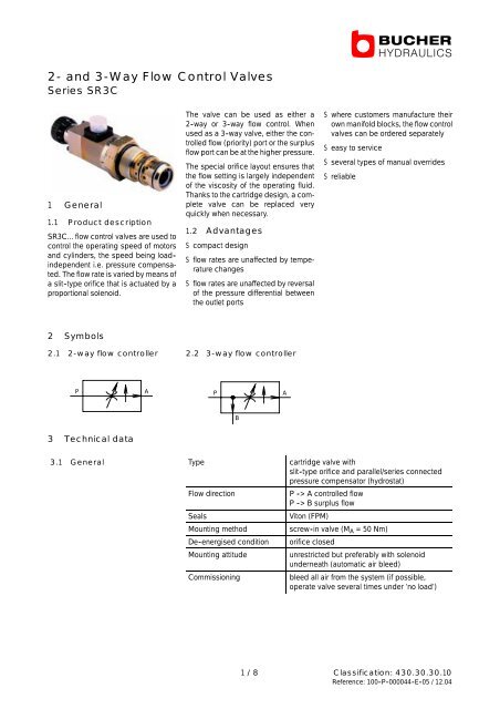 2- and 3-Way Flow Control Valves - Bucher Hydraulics GmbH