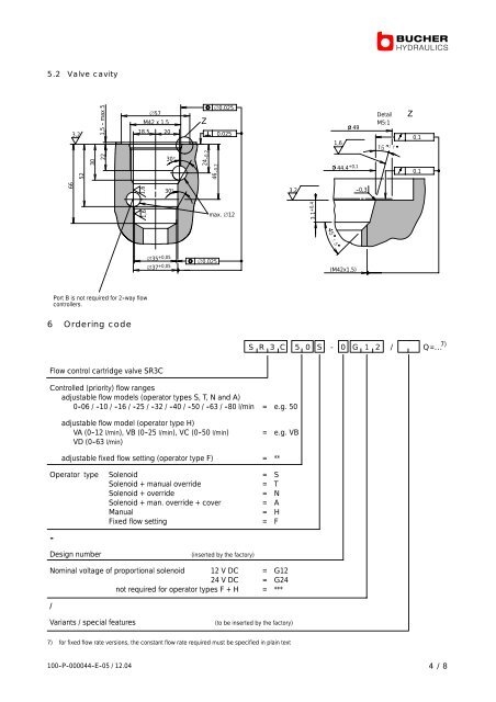 2- and 3-Way Flow Control Valves - Bucher Hydraulics GmbH