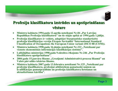 PROFESIJU KLASIFIKATORS - LabklÄjÄ«bas ministrija