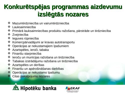 Valsts atbalsta programmas uzÅÄmÄjiem - Balvi