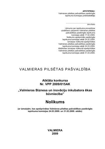 Nolikums - Valmiera