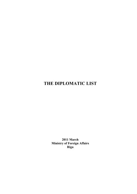 THE DIPLOMATIC LIST