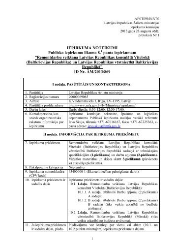 Noteikumi - Latvijas Republikas Ärlietu Ministrija