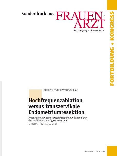 Hochfrequenzablation versus trans zervikale Endometriumresektion