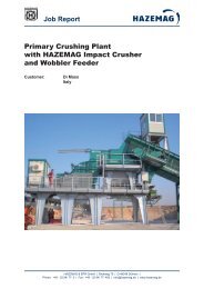 Job Report Primary Crushing Plant with HAZEMAG Impact Crusher ...