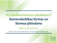 Biznesa inkubatora piedÄvÄjums un komercdarbÄ«bas formu izvÄle