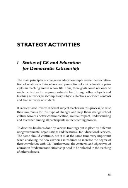 Strategy for Civic Education in Primary and Secondary Schools in ...