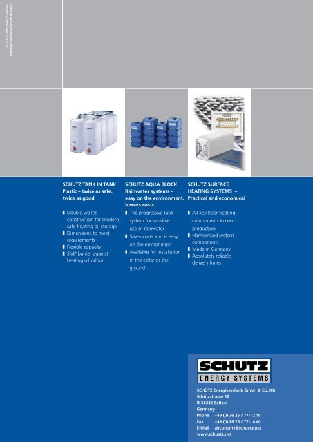 Schutz AirConomy system Catalogue