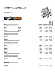 2008 Pyranha Price List - Campo