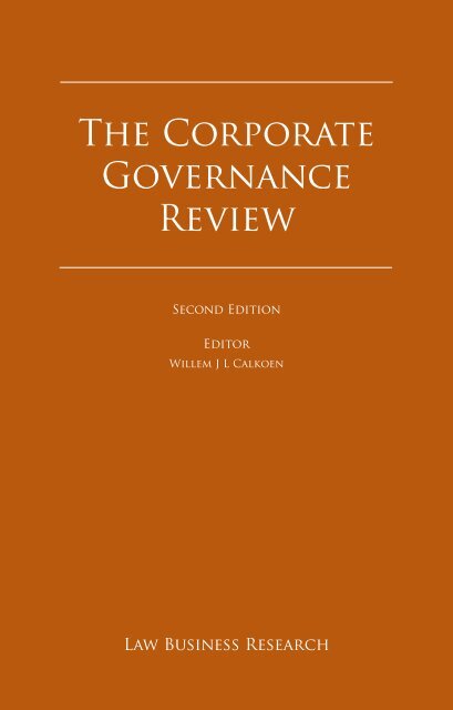 Law Business Research. The Corporate Governance Review 2012 ...