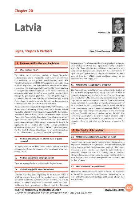 Mergers & Acquisitions 2007. Latvia chapter - Raidla Lejins & Norcous