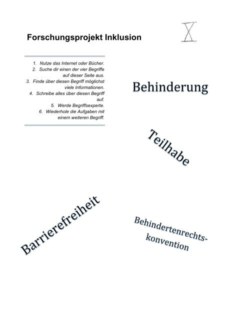 inclusive - Das Mitmachbuch für alle/Studienprojekt - AGP